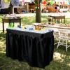 imageVINGLI 4 Foot Party Ice Cooler Folding Table Portable Tailgate Camp Fishing Cleaning Plastic with Matching Skirt Ice Table for Party BBQ Camping PicnicBlack