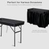 imageVINGLI 4 Foot Party Ice Cooler Folding Table Portable Tailgate Camp Fishing Cleaning Plastic with Matching Skirt Ice Table for Party BBQ Camping PicnicBlack