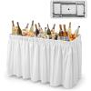imageVINGLI 4 Foot Party Ice Cooler Folding Table Portable Tailgate Camp Fishing Cleaning Plastic with Matching Skirt Ice Table for Party BBQ Camping PicnicWhite