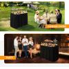 imageVINGLI 4 Foot Party Ice Cooler Folding Table Portable Tailgate Camp Fishing Cleaning Plastic with Matching Skirt Ice Table for Party BBQ Camping PicnicBlack