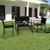 imageVINGLI 4 Pieces Patio Conversation Set Patio Furniture Set with Loveseat and Coffee Table Outdoor Sofa Garden LawnPatio Chairs for Poolside Porch Black
