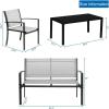 imageVINGLI 4 Pieces Patio Conversation Set Patio Furniture Set with Loveseat and Coffee Table Outdoor Sofa Garden LawnPatio Chairs for Poolside Porch Grey