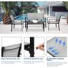 imageVINGLI 4 Pieces Patio Conversation Set Patio Furniture Set with Loveseat and Coffee Table Outdoor Sofa Garden LawnPatio Chairs for Poolside Porch Grey