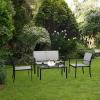 imageVINGLI 4 Pieces Patio Conversation Set Patio Furniture Set with Loveseat and Coffee Table Outdoor Sofa Garden LawnPatio Chairs for Poolside Porch Grey