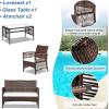 imageVINGLI 4 Pieces Patio Furniture Set Wicker Outdoor Conversation Set Front Porch Furniture with Cushions Outdoor Furniture Sets for Yard GardenPoolside