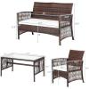 imageVINGLI 4 Pieces Patio Furniture Set Wicker Outdoor Conversation Set Front Porch Furniture with Cushions Outdoor Furniture Sets for Yard GardenPoolside