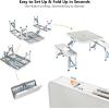 imageVINGLI 4Ft Folding Camping Picnic Table with SeatsUmbrella Hole265 Lbs Support That Lightweight and Fold Up Card Suitcase Table Aluminum Alloy Frame RV Tabletop with Soft HandlWhite