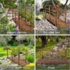 imageVINGLI 5 ft Garden Bridge Classic Wooden Arch with Safety Rails Stained Finished Footbridge Decorative Pond Landscaping Backyard Creek or FarmCarbonized Wood