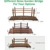 imageVINGLI 5 ft Garden Bridge Classic Wooden Arch with Safety Rails Stained Finished Footbridge Decorative Pond Landscaping Backyard Creek or FarmCarbonized Wood