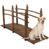 imageVINGLI 5 ft Garden Bridge Classic Wooden Arch with Safety Rails Stained Finished Footbridge Decorative Pond Landscaping Backyard Creek or FarmCarbonized Wood