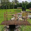 imageVINGLI 5 ft Garden Bridge Classic Wooden Arch with Safety Rails Stained Finished Footbridge Decorative Pond Landscaping Backyard Creek or FarmCarbonized Wood