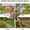 imageVINGLI 5 ft Garden Bridge Classic Wooden Arch with Safety Rails Stained Finished Footbridge Decorative Pond Landscaping Backyard Creek or FarmCarbonized Wood
