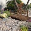 imageVINGLI 5 ft Garden Bridge Classic Wooden Arch with Safety Rails Stained Finished Footbridge Decorative Pond Landscaping Backyard Creek or FarmCarbonized Wood