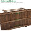 imageVINGLI 5 ft Garden Bridge Classic Wooden Arch with Safety Rails Stained Finished Footbridge Decorative Pond Landscaping Backyard Creek or FarmCarbonized Wood