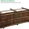 imageVINGLI 5 ft Garden Bridge Classic Wooden Arch with Safety Rails Stained Finished Footbridge Decorative Pond Landscaping Backyard Creek or FarmCarbonized Wood