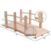 imageVINGLI 5 ft Garden Bridge Classic Wooden Arch with Safety Rails Stained Finished Footbridge Decorative Pond Landscaping Backyard Creek or FarmNatural Wood