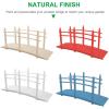 imageVINGLI 5 ft Garden Bridge Classic Wooden Arch with Safety Rails Stained Finished Footbridge Decorative Pond Landscaping Backyard Creek or FarmNatural Wood