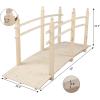 imageVINGLI 5 ft Garden Bridge Classic Wooden Arch with Safety Rails Stained Finished Footbridge Decorative Pond Landscaping Backyard Creek or FarmNatural Wood