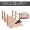 imageVINGLI 5 ft Garden Bridge Classic Wooden Arch with Safety Rails Stained Finished Footbridge Decorative Pond Landscaping Backyard Creek or FarmNatural Wood