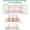 imageVINGLI 5 ft Garden Bridge Classic Wooden Arch with Safety Rails Stained Finished Footbridge Decorative Pond Landscaping Backyard Creek or FarmNatural Wood