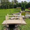 imageVINGLI 5 ft Garden Bridge Classic Wooden Arch with Safety Rails Stained Finished Footbridge Decorative Pond Landscaping Backyard Creek or FarmNatural Wood
