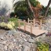 imageVINGLI 5 ft Garden Bridge Classic Wooden Arch with Safety Rails Stained Finished Footbridge Decorative Pond Landscaping Backyard Creek or FarmNatural Wood