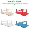 imageVINGLI 5 ft Garden Bridge Classic Wooden Arch with Safety Rails Stained Finished Footbridge Decorative Pond Landscaping Backyard Creek or FarmNatural Wood