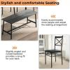 imageVINGLI 55in Modern Dining Table Set for 6 Rectangular Kitchen Dining Table Bench 6 Piece Wooden Dinner Table Set with Upholstered Chairs for Kitchen Dining Room Apartment  Dark GreyDark Grey