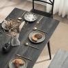imageVINGLI 55in Modern Dining Table Set for 6 Rectangular Kitchen Dining Table Bench 6 Piece Wooden Dinner Table Set with Upholstered Chairs for Kitchen Dining Room Apartment  Dark GreyDark Grey