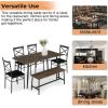 imageVINGLI 55in Modern Dining Table Set for 6 Rectangular Kitchen Dining Table Bench 6 Piece Wooden Dinner Table Set with Upholstered Chairs for Kitchen Dining Room Apartment  Dark GreyRustic Brown