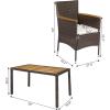 imageVINGLI 7 PCS Patio Dining Set Wicker Patio Furniture Set with Acacia Wood Table Top Outdoor Dining Set for 6 Patio Dining Table Rattan Patio Conversation Set for Garden and Yard