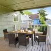 imageVINGLI 7 PCS Patio Dining Set Wicker Patio Furniture Set with Acacia Wood Table Top Outdoor Dining Set for 6 Patio Dining Table Rattan Patio Conversation Set for Garden and Yard