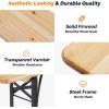 imageVINGLI 70 Inch Folding Picnic Tables with Benches Set WeatherResistant Wooden Beer Garden Table Bench 3Piece Portable Fold Up Camping BBQ Table wCarrying Handles