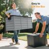 imageVINGLI 75 Gallon Outdoor Storage Box Lockable Plastic Storage Containers with Lid Patio Deck Box Furniture for Garden Pool Balcony Yard GreyBlack