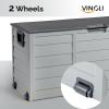 imageVINGLI 75 Gallon Outdoor Storage Box Lockable Plastic Storage Containers with Lid Patio Deck Box Furniture for Garden Pool Balcony Yard GreyBlack