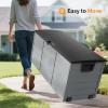 imageVINGLI 75 Gallon Outdoor Storage Box Lockable Plastic Storage Containers with Lid Patio Deck Box Furniture for Garden Pool Balcony Yard GreyBlack