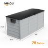 imageVINGLI 75 Gallon Outdoor Storage Box Lockable Plastic Storage Containers with Lid Patio Deck Box Furniture for Garden Pool Balcony Yard GreyBlack