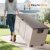 imageVINGLI 75 Gallon Outdoor Storage Box Lockable Plastic Storage Containers with Lid Patio Deck Box Furniture for Garden Pool Balcony Yard GreyCoffee