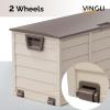 imageVINGLI 75 Gallon Outdoor Storage Box Lockable Plastic Storage Containers with Lid Patio Deck Box Furniture for Garden Pool Balcony Yard GreyCoffee