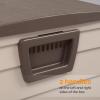 imageVINGLI 75 Gallon Outdoor Storage Box Lockable Plastic Storage Containers with Lid Patio Deck Box Furniture for Garden Pool Balcony Yard GreyCoffee