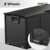 imageVINGLI 75 Gallon Outdoor Storage Box Lockable Plastic Storage Containers with Lid Patio Deck Box Furniture for Garden Pool Balcony Yard GreyFull Black