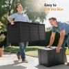imageVINGLI 75 Gallon Outdoor Storage Box Lockable Plastic Storage Containers with Lid Patio Deck Box Furniture for Garden Pool Balcony Yard GreyFull Black