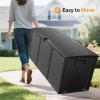 imageVINGLI 75 Gallon Outdoor Storage Box Lockable Plastic Storage Containers with Lid Patio Deck Box Furniture for Garden Pool Balcony Yard GreyFull Black