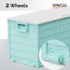 imageVINGLI 75 Gallon Outdoor Storage Box Lockable Plastic Storage Containers with Lid Patio Deck Box Furniture for Garden Pool Balcony Yard GreyGreen