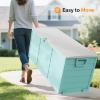 imageVINGLI 75 Gallon Outdoor Storage Box Lockable Plastic Storage Containers with Lid Patio Deck Box Furniture for Garden Pool Balcony Yard GreyGreen