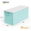imageVINGLI 75 Gallon Outdoor Storage Box Lockable Plastic Storage Containers with Lid Patio Deck Box Furniture for Garden Pool Balcony Yard GreyGreen