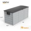 imageVINGLI 75 Gallon Outdoor Storage Box Lockable Plastic Storage Containers with Lid Patio Deck Box Furniture for Garden Pool Balcony Yard GreyGrey