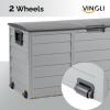 imageVINGLI 75 Gallon Outdoor Storage Box Lockable Plastic Storage Containers with Lid Patio Deck Box Furniture for Garden Pool Balcony Yard GreyGrey
