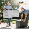 imageVINGLI 75 Gallon Outdoor Storage Box Lockable Plastic Storage Containers with Lid Patio Deck Box Furniture for Garden Pool Balcony Yard GreyWhite