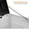 imageVINGLI 75 Gallon Outdoor Storage Box Lockable Plastic Storage Containers with Lid Patio Deck Box Furniture for Garden Pool Balcony Yard GreyWhite